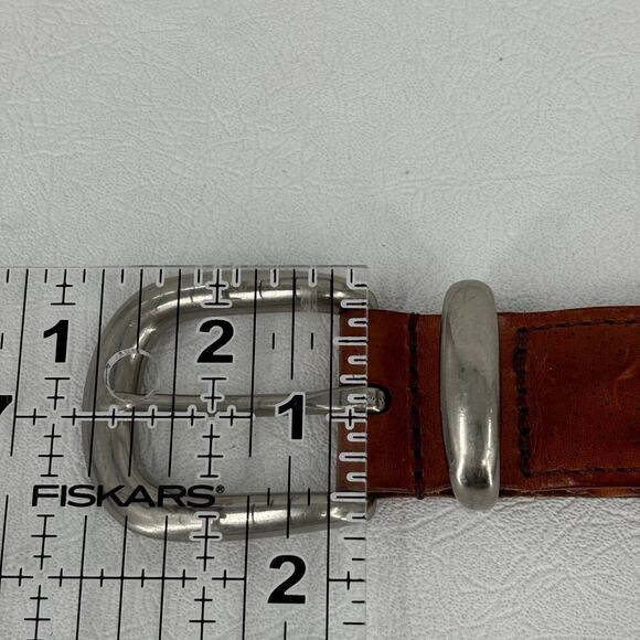 Coach Braided Leather Belt Men's Size 38 Brown Silver Tone Solid Brass Buckle - Picture 5 of 5